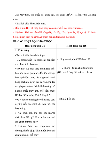 Giáo án Hoạt động trải nghiệm lớp 2 (sách mới) | Giáo án Hoạt động trải nghiệm lớp 2
