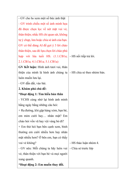 Giáo án Hoạt động trải nghiệm lớp 2 (sách mới) | Giáo án Hoạt động trải nghiệm lớp 2