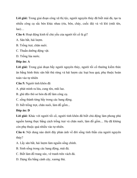 Trắc nghiệm Lịch Sử 6 có đúng sai (sách mới)
