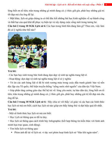 Giải sgk Lịch sử 6 (sách mới)