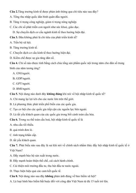 Đề cương Cuối kì 1 Kinh tế pháp luật 12 Kết nối tri thức (có lời giải)