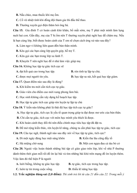 Đề thi GDCD 7 giữa kì 1 có lời giải (sách mới)