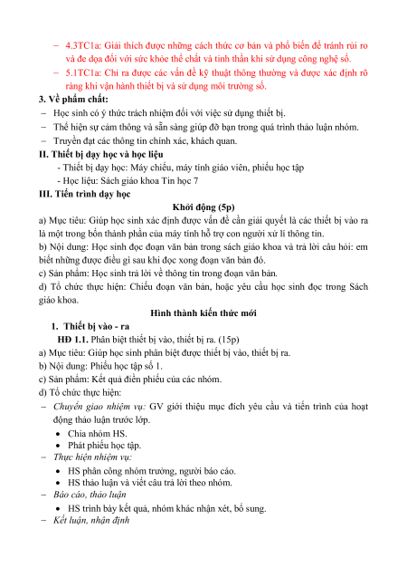 Giáo án Tin học 7 Kết nối tri thức (năng lực số)