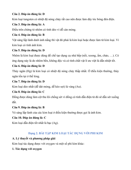 Các dạng bài tập Hóa học 9 (có lời giải)