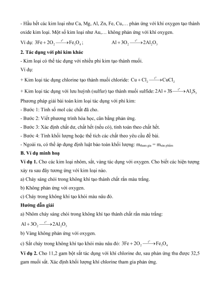 Các dạng bài tập Hóa học 9 (có lời giải)