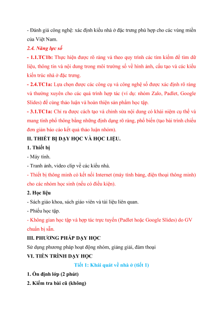 Giáo án Công nghệ 6 Kết nối tri thức (năng lực số)