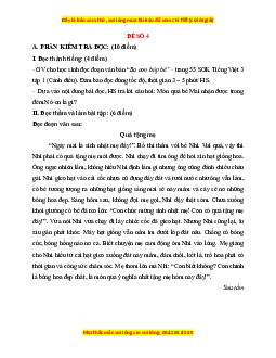 Đề thi giữa kì 1 Tiếng Việt lớp 3 Cánh diều (đề 4)