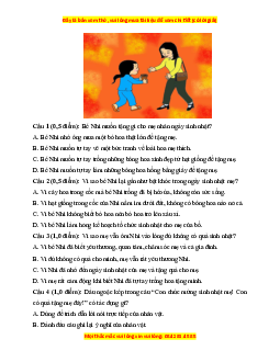 Đề thi giữa kì 1 Tiếng Việt lớp 3 Cánh diều (đề 4)