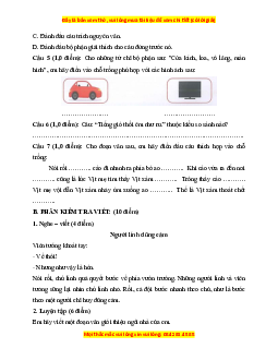 Đề thi giữa kì 1 Tiếng Việt lớp 3 Cánh diều (đề 4)