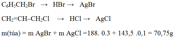 Hỗn hợp X gồm 0,1 mol anlyl clorua; 0,3 mol benzyl bromua; 0,1 mol hexyl (ảnh 1)