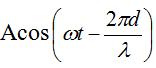 Tại mối cung cấp O, phương trình giao động của sóng là u = acos(omega t) gọi là bước sóng, v là vận tốc truyền sóng. (ảnh 2)
