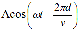 Tại mối cung cấp O, phương trình xê dịch của sóng là u = acos(omega t) gọi là bước sóng, v là vận tốc truyền sóng. (ảnh 3)