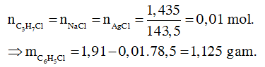 Đun nóng 1,91 gam hỗn hợp X gồm C3H7Cl và C6H5Cl với dung dịch NaOH loãng (ảnh 2)