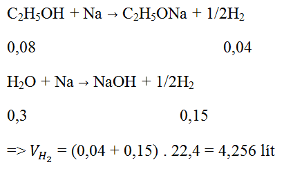 Cho 10ml dung dịch ancol etylic 46 độ phản ứng hết với kim loại Na (dư), thu được V lít (ảnh 3)