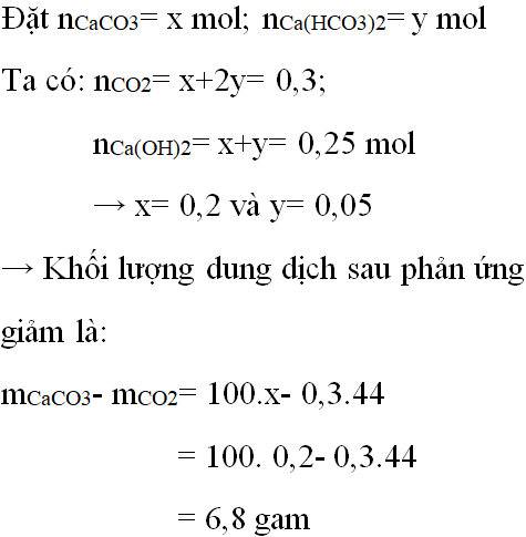 Hấp thụ toàn bộ 0,3 mol CO2 vào dung dịch chứa 0,25 mol Ca(OH)2 (ảnh 2)