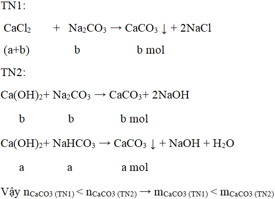 Dung dịch X chứa a mol NaHCO3 và b mol Na2CO3. Thực hiện các thí nghiệm sau (ảnh 1)