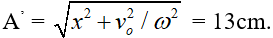 Con lắc gồm lò xo có độ cứng k = 100N/m; vật nặng có khối lượng m = 200g (ảnh 1)