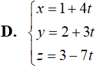 Trong không gian với hệ tọa độ Oxyz, cho đường thẳng d đi qua điểm A(1; 2; 3) và vuông góc (ảnh 4)