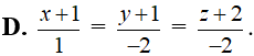 Trong không gian với hệ tọa độ Oxyz, phương trình đường thẳng đi qua hai điểm A(1; 1; 2) (ảnh 5)
