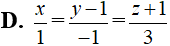Trong không gian toạ độ Oxyz, cho hai điểm A(0;1;-1) và B(1;0;2). Đường thẳng AB (ảnh 5)