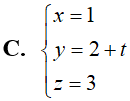 Trong không gian với hệ tọa độ Oxyz, đường thẳng đi qua điểm M(1; 2; 3) và song song (ảnh 4)