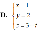Trong không gian với hệ tọa độ Oxyz, đường thẳng đi qua điểm M(1; 2; 3) và song song (ảnh 5)