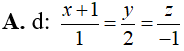 Trong không gian Oxyz, hãy viết phương trình của đường thẳng d đi qua điểm M(-1;0;0) (ảnh 2)