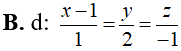 Trong không gian Oxyz, hãy viết phương trình của đường thẳng d đi qua điểm M(-1;0;0) (ảnh 3)