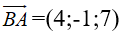 Trong không gian với hệ trục tọa độ Oxyz, cho hai điểm A(1;-1;3), B(-3;0;-4) (ảnh 1)