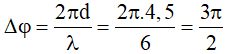 Sóng truyền từ A đến M cách A một đoạn d = 4,5 cm, với bước sóng lambda=6 cm. Dao động sóng tại M có tính chất nào sau đây? (ảnh 1)