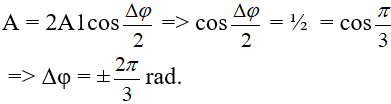 Cho hai vật dao động điều hòa cùng phương x1 = 2cos (4t +phi1) (ảnh 2)