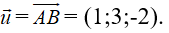 Trong không gian với hệ tọa độ Oxyz, cho A(1;-2;1), B(2;1;-1), véc-tơ chỉ phương (ảnh 1)