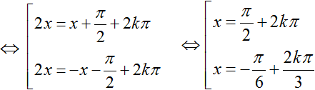 Giải phương trình y’ = 0 trong trường hợp sau: y = sin2x – 2cosx (ảnh 2)