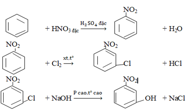 Để điều chế được m-nitrophenol từ benzen Người ta tiến hành các giai đoạn sau (ảnh 2)