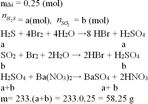 Cho 5,6 lít (đktc) hỗn hợp khí X gồm H2S và SO2 tác dụng hết với 1,25 lít (ảnh 1)