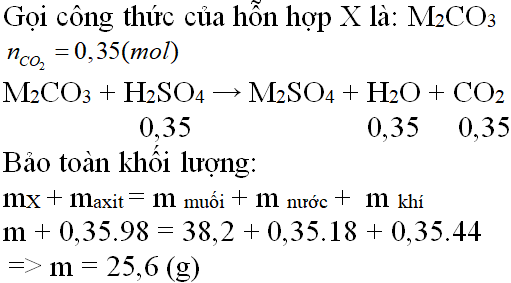 Hoà tan hoàn toàn m gam hỗn hợp X gồm Li2CO3, K2CO3, Na2CO3 trong dung dịch H2SO4 loãng (ảnh 1)