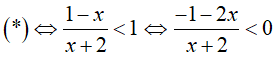 Tìm x để  biểu thức f(x) = |x - 1|/(x + 2) - 1 luôn âm (ảnh 3)