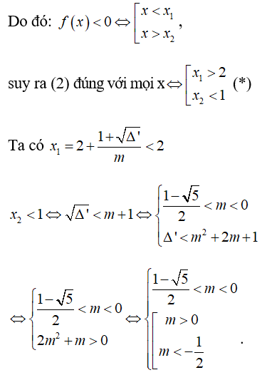 Tìm tất cả các giá trị của tham số m để hệ sau có nghiệm m > -1/2 (ảnh 3)