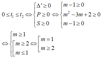 Cho phương trình x^2 - 2mx + m^2 - m + 1= 0 Tìm m để phương trình có nghiệm x lớn hơn hoặc bằng 1 (ảnh 1)