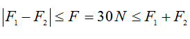 Lực có độ lớn 30N có thể là hợp lực của hai lực nào? 12N, 12N (ảnh 1)