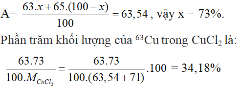Trong tự nhiên Cu có hai đồng vị: Cu 63 29, Cu 65 29. Khối lượng nguyên tử trung bình (ảnh 1)