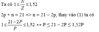 Tổng số hạt p, n và e trong nguyên tử của 1 nguyên tố là 21 (ảnh 1)