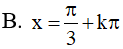 Giải phương trình 2 sin^2(x) + Căn3 sin(2x) = 3: A.x=-pi/3+kpi B.x=pi/3+kpi C.x=2pi/3+k2pi D.x=pi/4+kpi (ảnh 3)