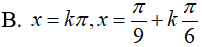 Giải phương trình Căn3*sin7x - cos7x = 2sin(5x – pi/6): A. x = pi/9 + kpi B. x =kpi , pi/9 + kpi/6 (ảnh 4)