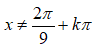 Tìm tập xác định của hàm số sau y= cot^2(2pi/3 - 3x): A.x khác 2pi/9 - kpi/3 B.x khác 2pi/3 + kpi (ảnh 4)