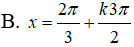Phương trình sin(2x/3 - pi/3) = 0 có nghiệm là A.kpi B.x=2pi/3+k3pi/2 C.x=pi/3+kpi D.x=pi/2+k3pi/2 (ảnh 2)
