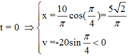 Một con lắc dao động điều hòa theo phương trình (ảnh 1)