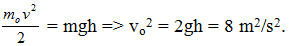 Một vật có khối lượng m = 500g rơi tự do không vận tốc đầu từ độ cao h = 40cm (ảnh 1)