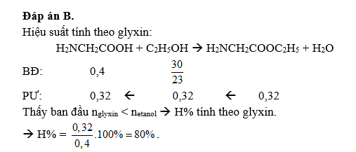Hòa tan 30 gam glyxin trong 60 gam etanol rồi thêm từ từ 10ml dung dịch H2SO4 đặc (ảnh 1)