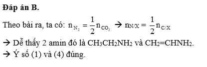Đốt cháy hoàn toàn hỗn hợp X gồm hai amin đơn chức X1, X2 đều bậc I (ảnh 1)